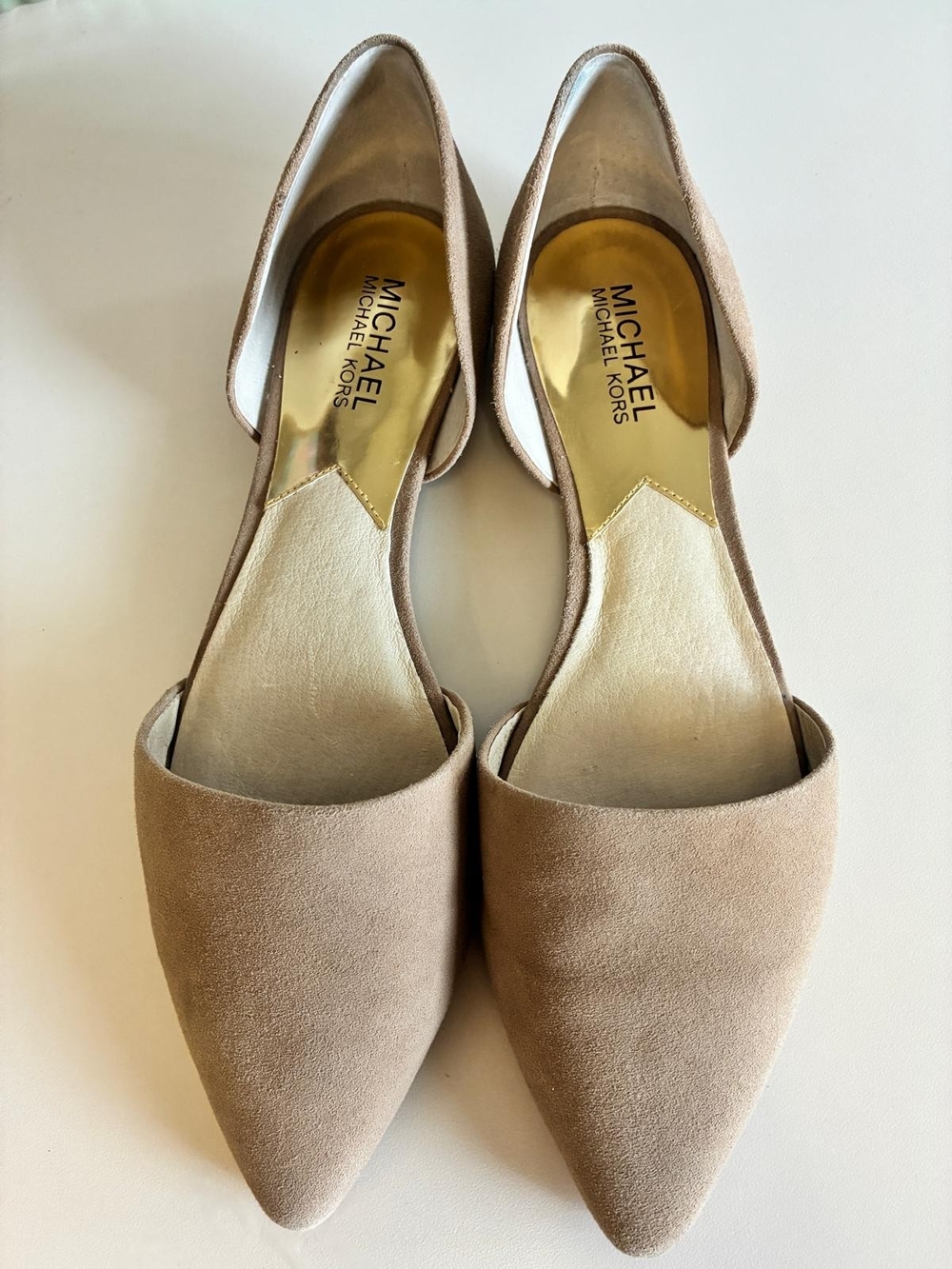 Michael Kors Nude Taupe Pointed-Toe Flats